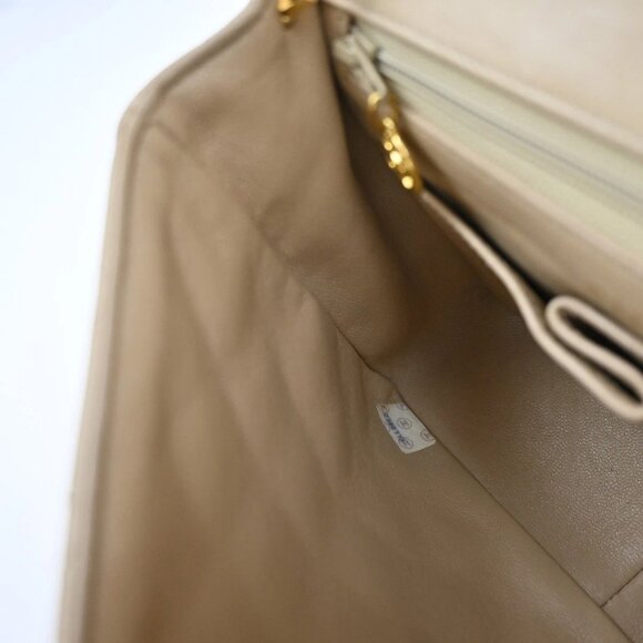 CHANEL CC Mini Matelasse Chain Shoulder Bag Leather Beige GHW Vintage 325RP048 - Picture 9 of 16